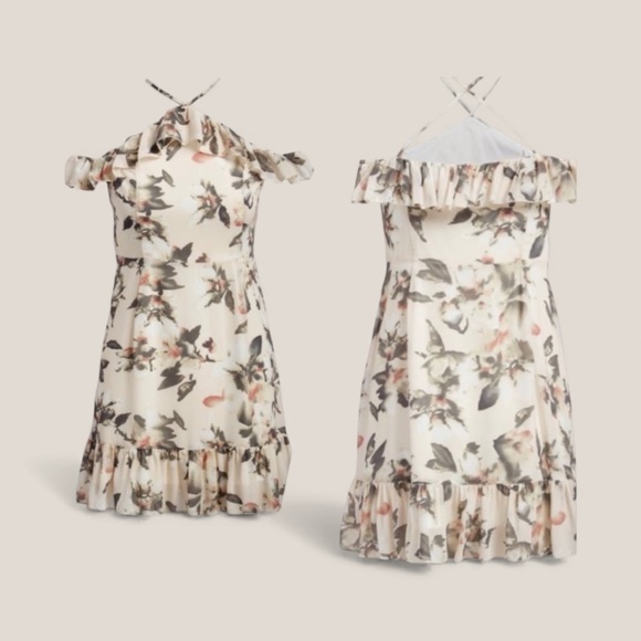 NEW•1X-3X•SOUL SUNRISE ROSA ROMANTIC FLUTTER SLEEVE DRESS - Picture 2 of 10